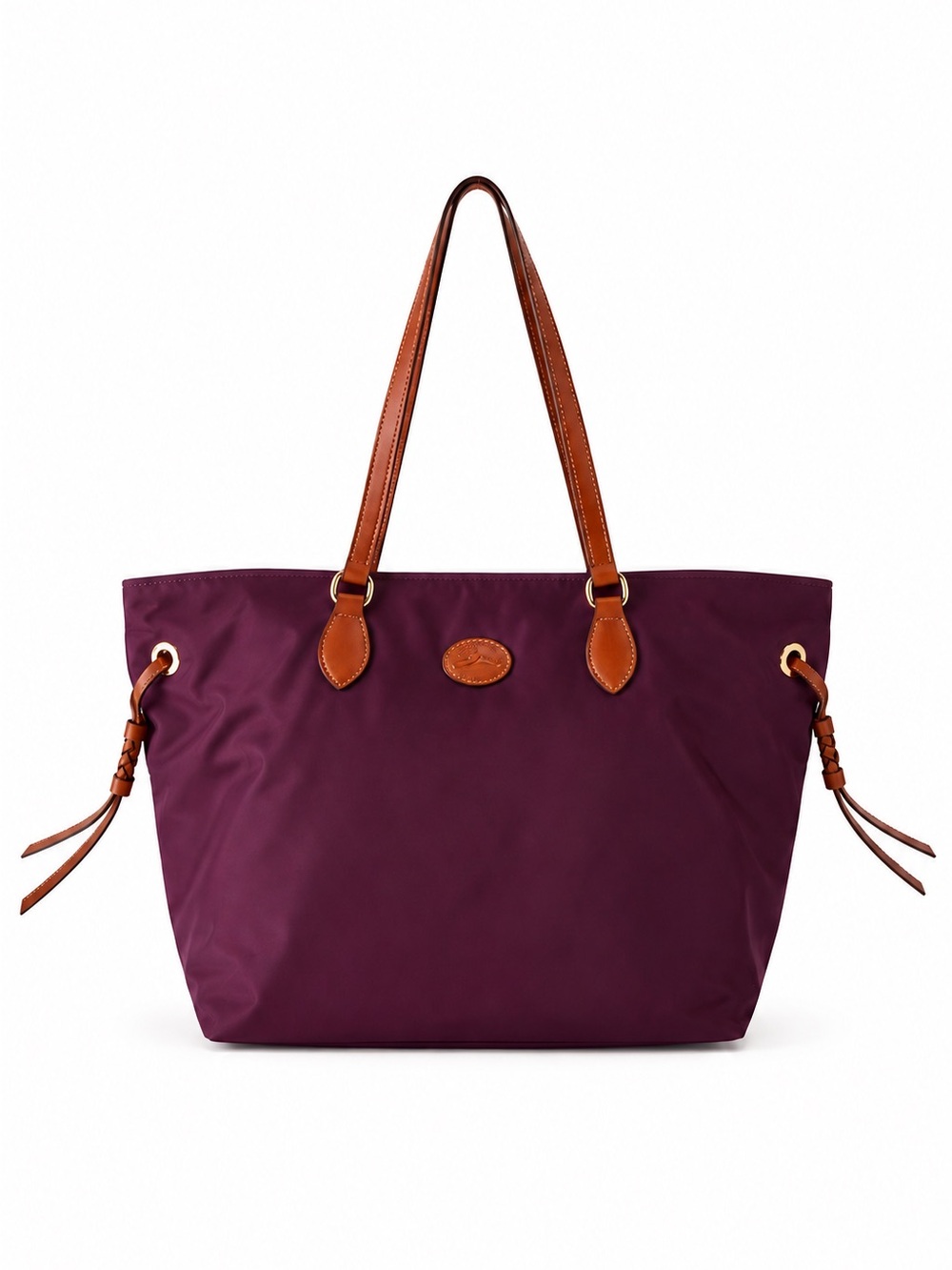 Vintage Dooney & Bourke Large Burgundy Nylon Leather Tote Bag